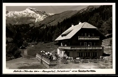 AK Mallnitz in Kärnten, Alpengasthof Gutenbrunn mit Geiselspitze