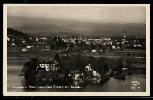 AK Loretto a. Wörthersee, Blick auf Klagenfurt