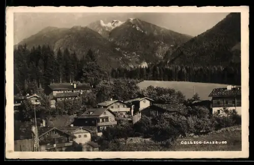 AK Goldegg /Salzburg, Panorama mit Dorf und Bergen
