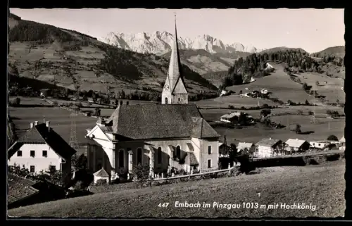 AK Embach im Pinzgau, Kirche mit Hochkönig