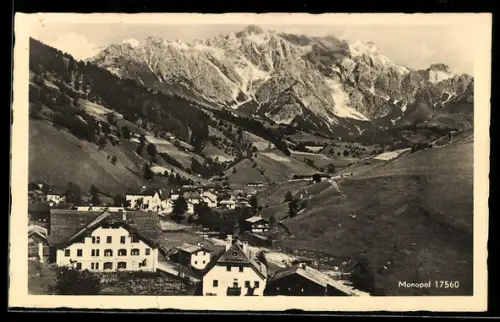 AK Dienten bei Lend, Dorfansicht mit Bergpanorama