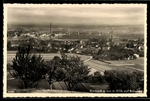 AK Simbach a. Inn, Blick auf Braunau