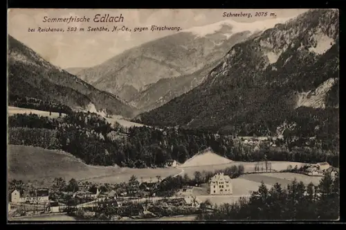 AK Edlach bei Reichenau, Ort und Schneeberg