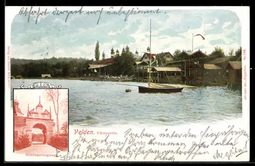 AK Velden, Uferpartie und Schlosseingang
