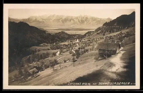 AK Laterns, Panorama mit Schweizerbergen
