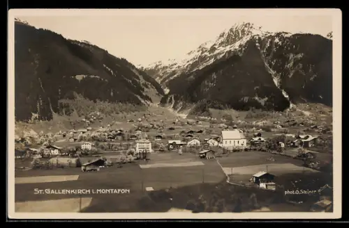 AK St. Gallenkirch i. Montafon, Teilansicht mit Kirche