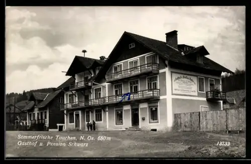 AK Tauchen /N.-Oe., Gasthof und Pension Schwarz