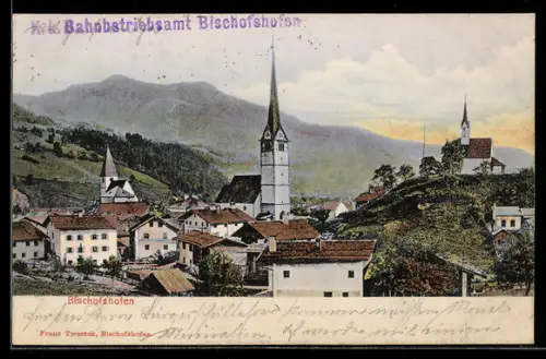 AK Bischofshofen, Teilansicht mit Kirche