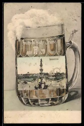 AK Wien, Praterstern im Bierglaspassepartout