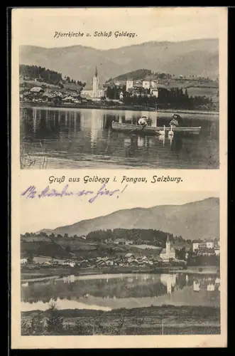 AK Goldegg i. Pongau, Pfarrkirche und Schloss