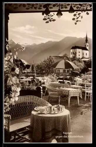 AK Kaprun, Terrasse mit Blick gegen das Kitzsteinhorn