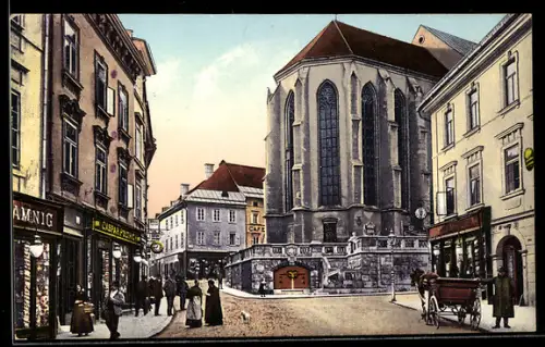 AK Villach, Hauptplatz mit Stadtpfarrkirche