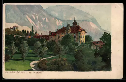 Künstler-AK Zeno Diemer: Meran, Schloss Winkel