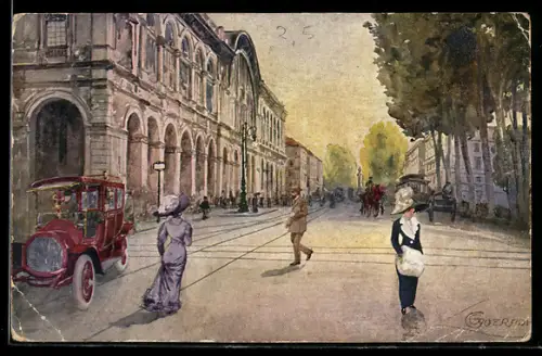 Künstler-AK G. Guerzoni: Torino, Stazione di P. Nuova