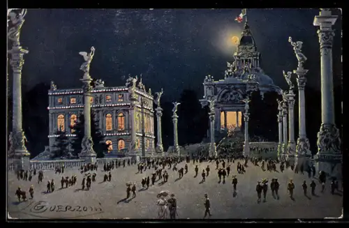 Künstler-AK G. Guerzoni: Torino, Esposizione Internazionale 1911, Ponte Monumentale e Città di Parigi