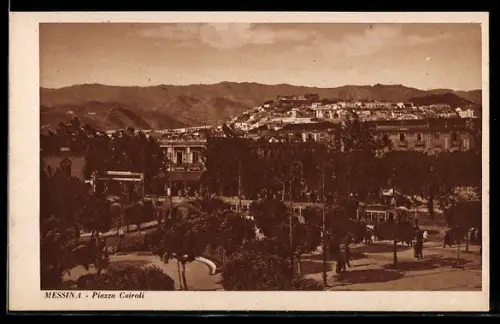 AK Messina, Piazza Cairoli, Strassenbahn