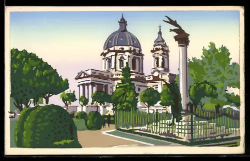 Künstler-AK Handgemalt: Torino, Basilica di Sperga, Schablonenmalerei