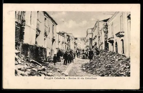 AK Reggio Calabria, Rovine di via Crocefisso, Erdbeben