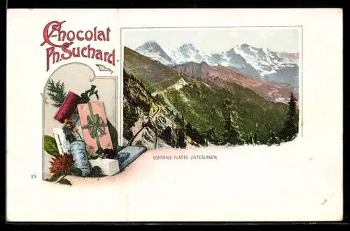 AK Interlaken, Schynige Platte, Reklame Chocolat Ph. Suchard
