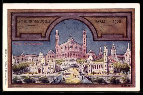 Künstler-AK Philipp + Kramer Nr. XLIX /10: Paris, Exposition universelle de 1900, Palais du Trocadero