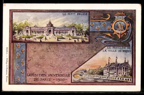 AK Paris, Exposition universelle de 1900, Le Petit Palais et le pavillon de la ville de Paris