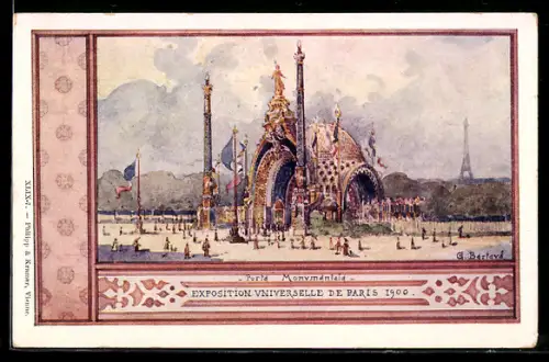 Künstler-AK Paris, Exposition universelle de 1900, Porta Monumentala, Haupteingang