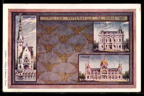 AK Paris, Exposition universelle de 1900, Autriche, Italie, Allemagne