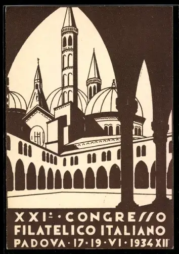 AK Padova, Congresso filatelico italiano 1934