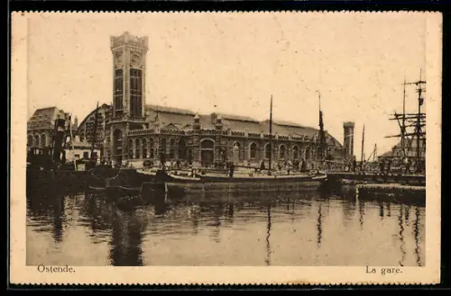 AK Ostende, La Gare, Bahnhof