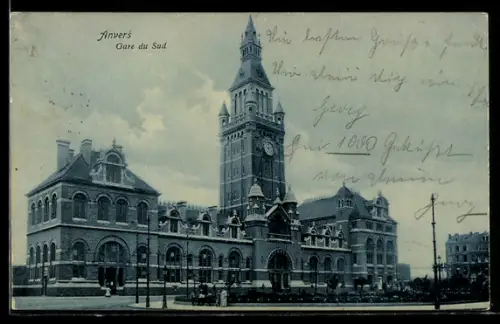AK Anvers, Gare du Sud, Bahnhof