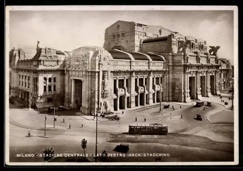 AK Milano, Stazione Centrale, Lato destro, Bahnhof