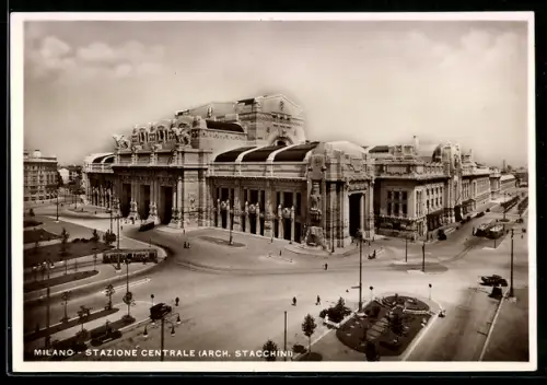 AK Milano, Stazione centrale, Arch. Stacchini, Bahnhof