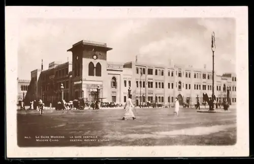 AK Cairo, Central Railway Station, Bahnhof