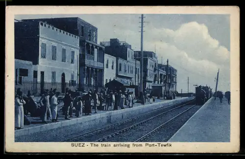 AK Suez, The train arriving from Port-Tewfik, Bahnhof