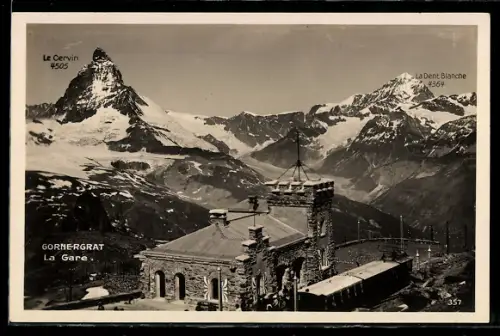 AK Gornergrat, La Gare, Bahnhof