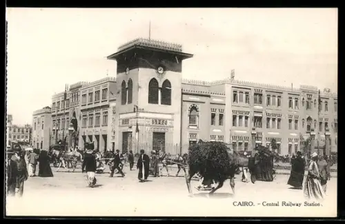 AK Cairo, Central Railway Station, Bahnhof