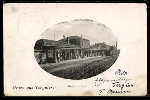 AK Tergnier, Quais, La Gare, Bahnhof