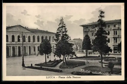 AK Lucca, Piazza della Stazione, Bahnhof