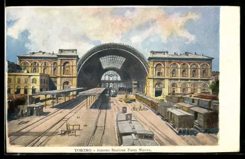AK Torino, Interno Stazione Porta Nuova, Bahnhof