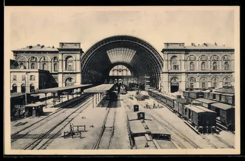 AK Torino, Facciata interna della Stazione, Bahnhof