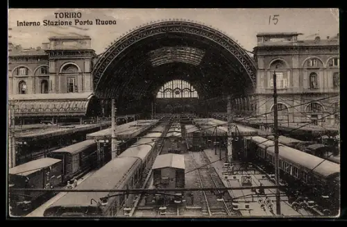 AK Torino, Interno Stazione Porta Nuova, Bahnhof