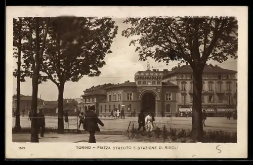 AK Torino, Piazza Statuto e Stazione di Rivoli, Bahnhof