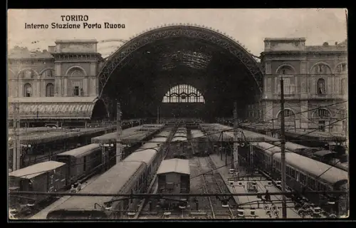 AK Torino, Interno Stazione Porta Nuova, Bahnhof