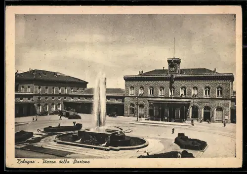AK Bologna, Piazza della Stazione, Bahnhof