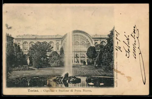AK Torino, Giardino e Stazione di Porta Nuova