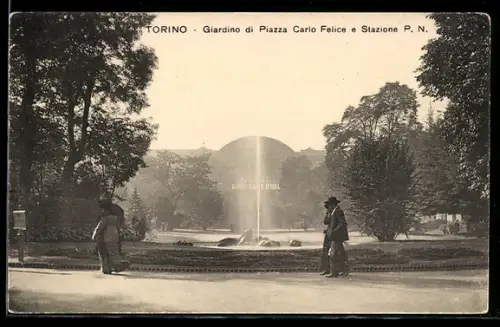AK Torino, Giardino di Piazza Carlo Felice e Stazione P.N