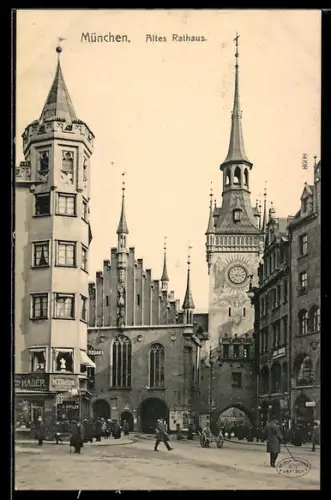 AK München, Partie am alten Rathaus