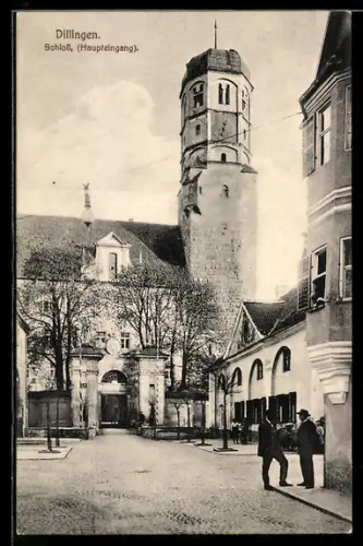 AK Dillingen, Partie am Schloss mit Haupteingang