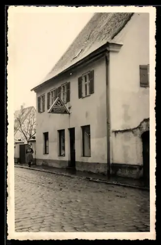 Foto-AK Dillingen /Donau, Strassenpartie mit Metzgerei Müller