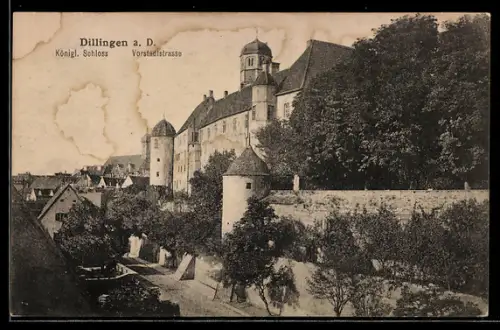 AK Dillingen a. D., Königliches Schloss an der Vorstadtstrasse
